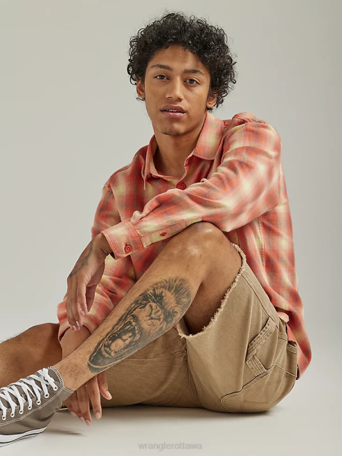 Wrangler Clothing Blue (ZHEEPAO) Men Authentics Quilted Flannel Shirt Jacket 8V2H391