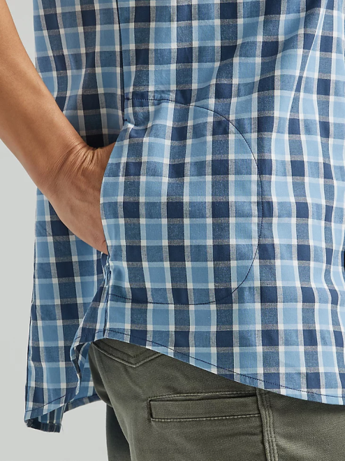 Wrangler Clothing Blue Deep (112325690) Women RIGGS Workwear Short Sleeve Foreman Button Down Shirt 8V2H907