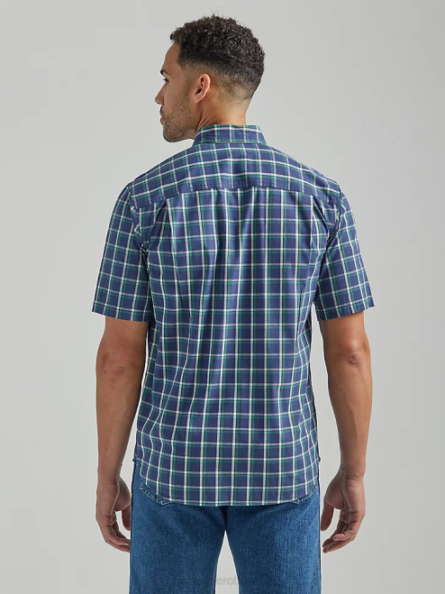 Wrangler Clothing Blue Ocean Green (112325151) Men RIGGS Workwear Plaid Work Shirt 8V2H671