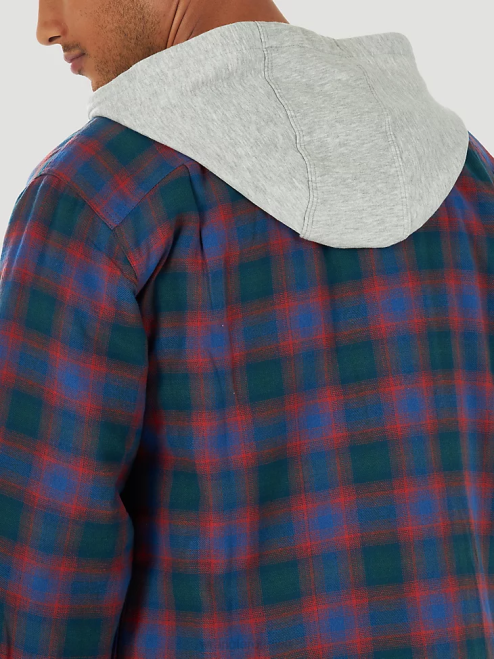 Wrangler Clothing Blue/Red (ZHEEPAB) Men Authentics Quilted Flannel Shirt Jacket 8V2H392