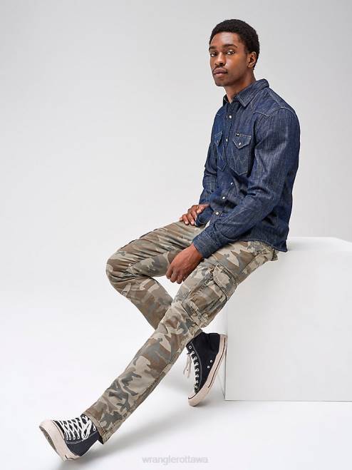 Wrangler Clothing Brown Jungle Camo (112326274) Men Flex Tapered Cargo Pant 8V2H228