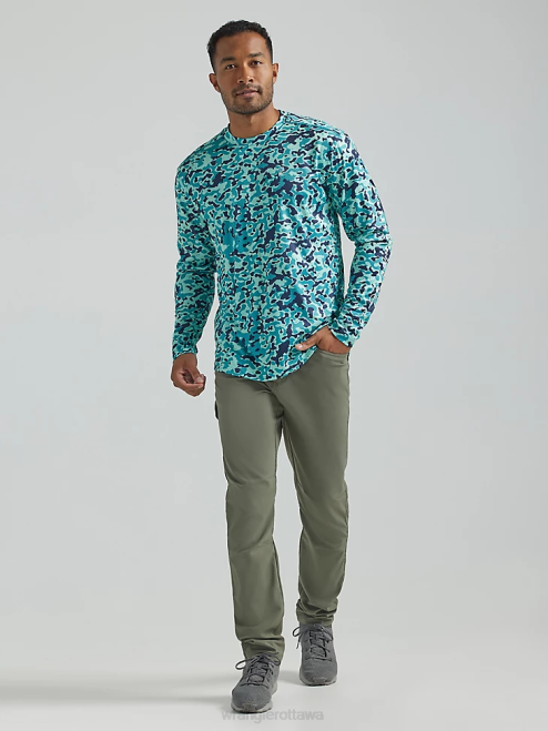 Wrangler Clothing Burgundy (3W710BG) Men RIGGS Workwear Long Sleeve Pocket T-Shirt 8V2H274