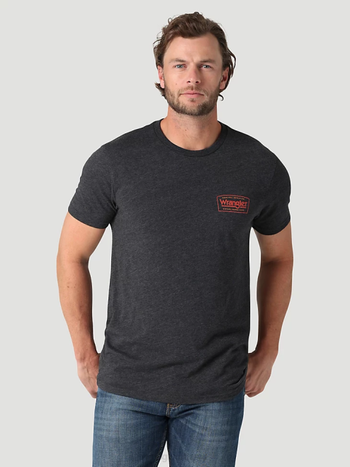 Wrangler Clothing Burgundy (3W710BG) Men RIGGS Workwear Long Sleeve Pocket T-Shirt 8V2H274