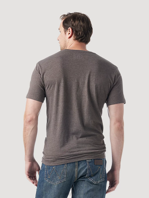 Wrangler Clothing Burgundy (3W710BG) Men RIGGS Workwear Long Sleeve Pocket T-Shirt 8V2H274