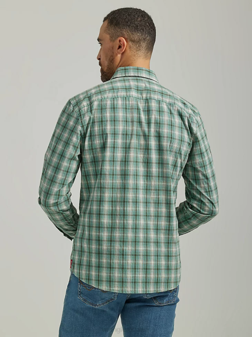Wrangler Clothing Canton (112330910) Men Cowboy Wash Plaid Shirt 8V2H413