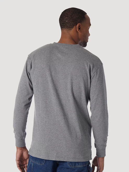 Wrangler Clothing Charcoal Grey (3W750CH) Men RIGGS Workwear Long Sleeve Solid Henley 8V2H288