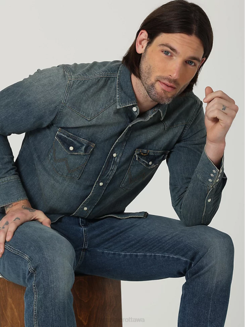 Wrangler Clothing Clay Washed (112319084) Men Heritage Workshirt 8V2H476