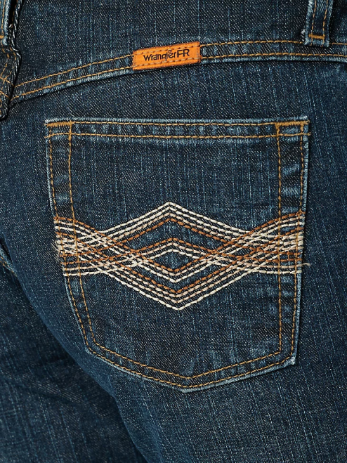 Wrangler Clothing Crosshatch (10FRW10CH) Women FR Flame Resistant Mid-Rise Bootcut Jean 8V2H805