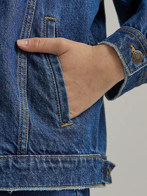 Wrangler Clothing Daffodil (112333579) Women Girlfriend Denim Jacket 8V2H855