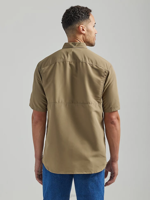 Wrangler Clothing Dark Khaki (112325420) Men RIGGS Workwear Lightweight Work Shirt 8V2H348
