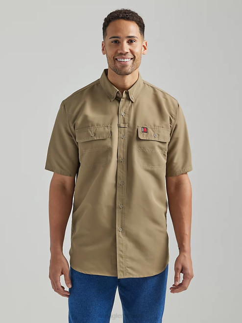 Wrangler Clothing Dark Khaki (112325420) Men RIGGS Workwear Lightweight Work Shirt 8V2H348
