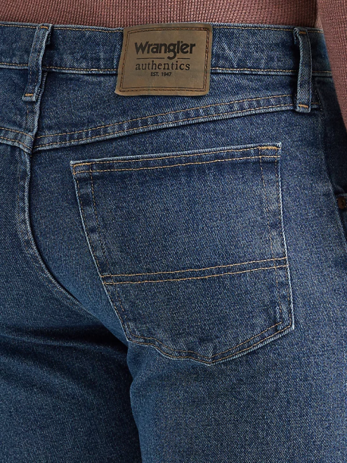 Wrangler Clothing Dark Stonewash (10ZM100DX) Men Authentics Regular Fit Flex Jean 8V2H131