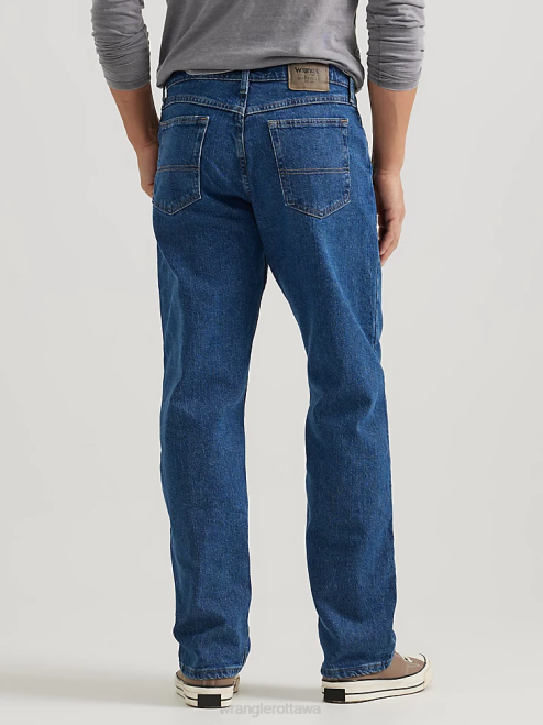 Wrangler Clothing Dark Stonewash (10ZM200DX) Men Authentics Relaxed Fit Flex Jean 8V2H102