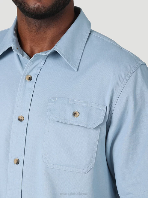 Wrangler Clothing Faded Blue (112315227) Men Epic Soft Flex Twill Shirt 8V2H361