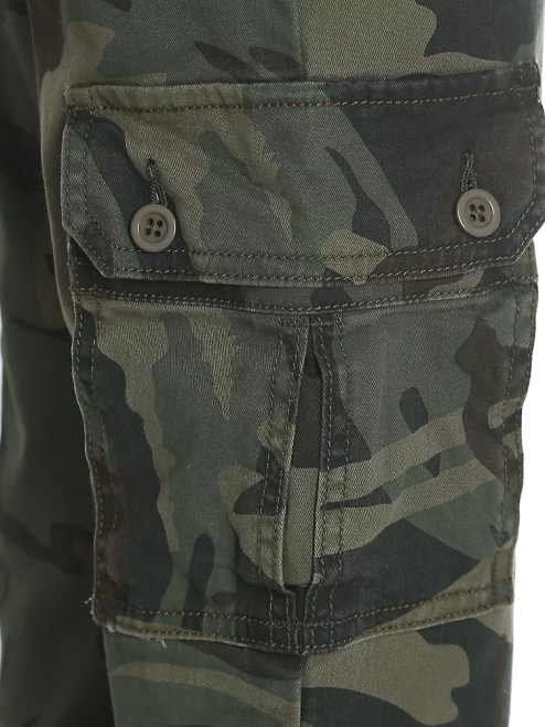 Wrangler Clothing Forest Green Camo (9RKBW7E) Boys Slim Straight Stretch Cargo Pant 8V2H956