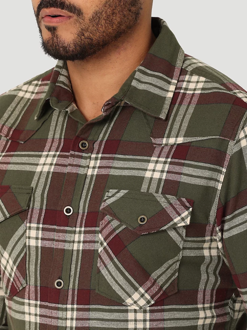 Wrangler Clothing Forest Night (112325082) Men Cloud Flannel Free To Stretch Shirt 8V2H385