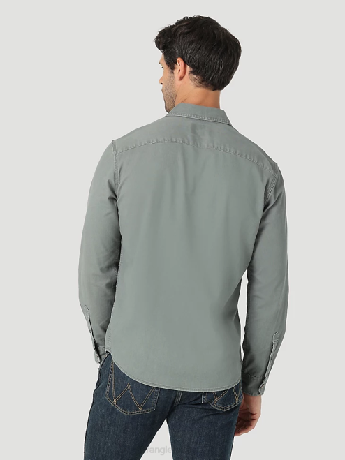 Wrangler Clothing Gunmetal (112322904) Men Epic Soft Stretch Twill Shirt 8V2H332
