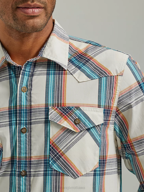 Wrangler Clothing Honey (112330929) Men Cowboy Wash Plaid Shirt 8V2H411