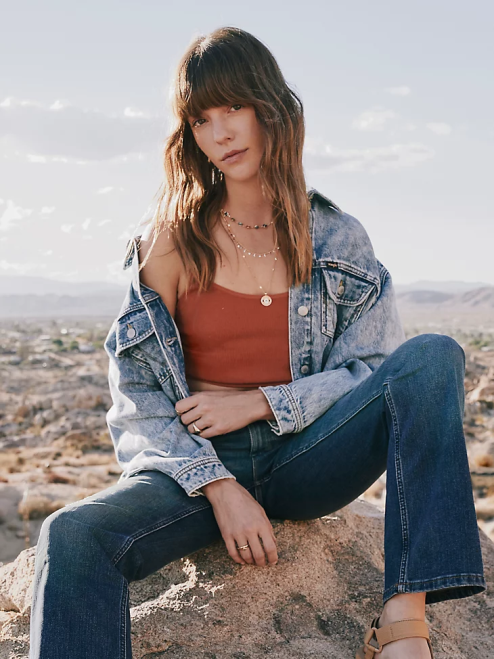 Wrangler Clothing Icy Blue (112333587) Women Girlfriend Denim Jacket 8V2H854