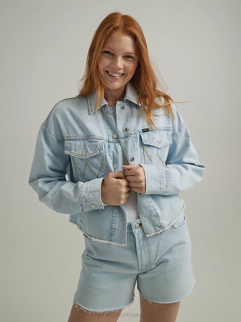 Wrangler Clothing Icy Shade (112333571) Women Western Crop Shacket 8V2H856