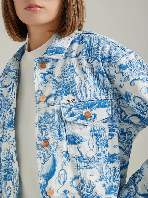 Wrangler Clothing Icy Shade (112333571) Women Western Crop Shacket 8V2H856