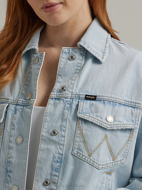 Wrangler Clothing Icy Shade (112333571) Women Western Crop Shacket 8V2H856