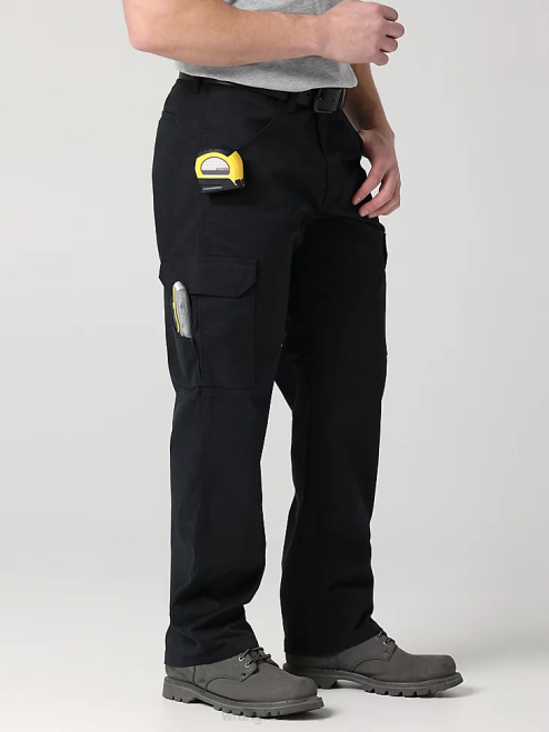 Wrangler Clothing Jet Black (112320218) Men Workwear Twill Cargo Pant 8V2H689
