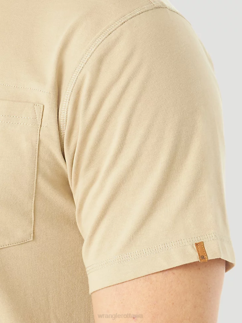 Wrangler Clothing Khaki (3W701KH) Men RIGGS Workwear Short Sleeve 1 Pocket Performance T-Shirt 8V2H278