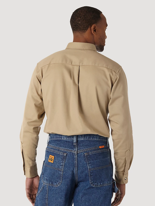 Wrangler Clothing Khaki (FR3W5KH) Men RIGGS Workwear FR Flame Resistant Work Shirt 8V2H405
