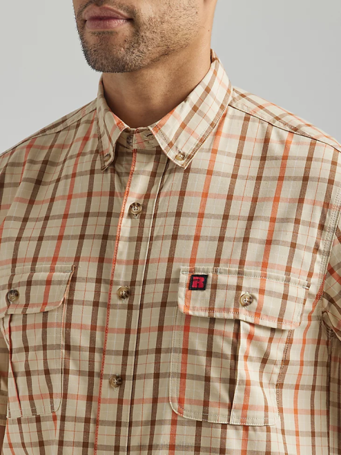 Wrangler Clothing Khaki Yellow (112325418) Men RIGGS Workwear Plaid Work Shirt 8V2H673