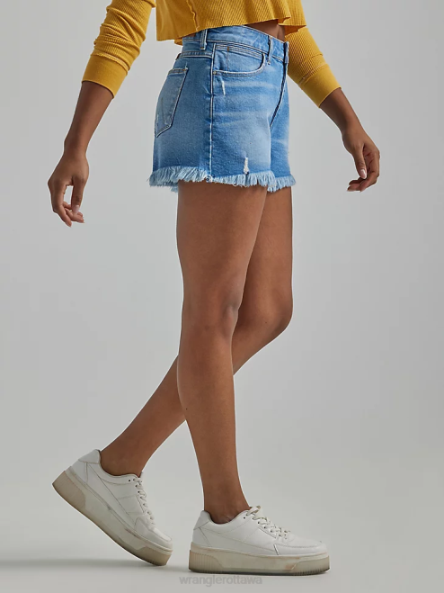 Wrangler Clothing Light Wash (112327626) Women High Rise Vintage Cut-Off Short 8V2H841