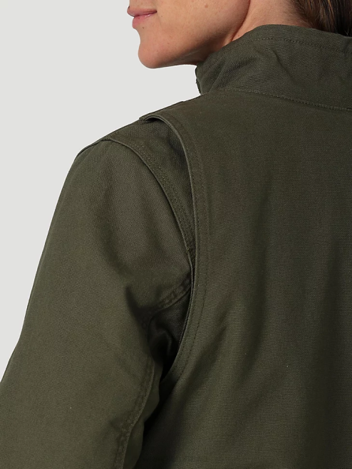 Wrangler Clothing Loden (112318476) Women RIGGS Tough Layers Sherpa Lined Canvas Jacket 8V2H864