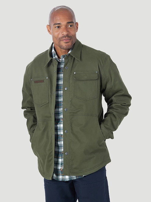 Wrangler Clothing Loden (3W195LD) Men RIGGS Workwear Tough Layers Fleece Lined Work Shirt Jacket 8V2H473