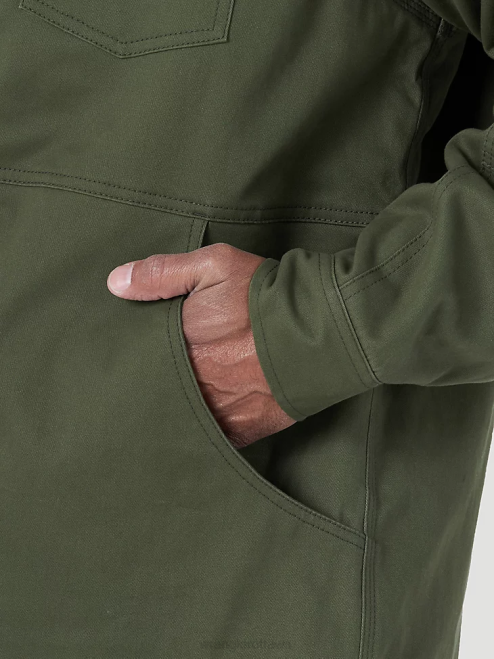 Wrangler Clothing Loden (3W195LD) Men RIGGS Workwear Tough Layers Fleece Lined Work Shirt Jacket 8V2H473