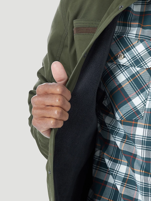 Wrangler Clothing Loden (3W195LD) Men RIGGS Workwear Tough Layers Fleece Lined Work Shirt Jacket 8V2H473