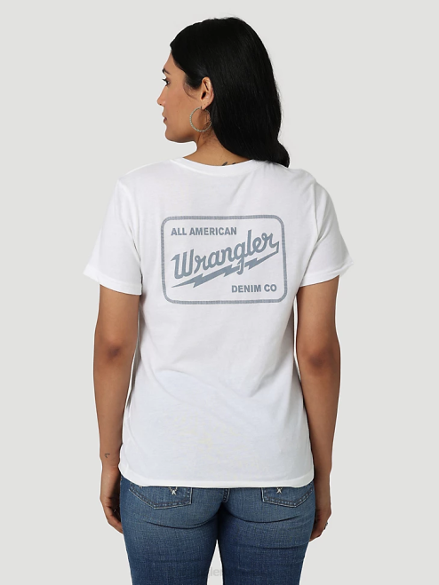 Wrangler Clothing Marshmallow (112335975) Women Classic Ringer Tee 8V2H871