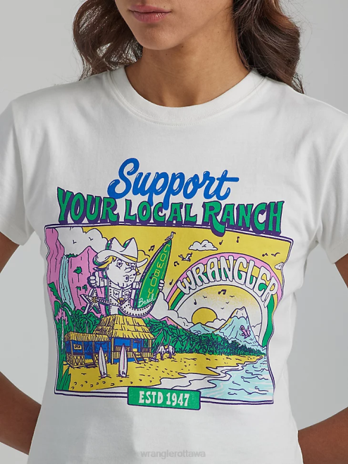 Wrangler Clothing Marshmallow (112335975) Women Classic Ringer Tee 8V2H871