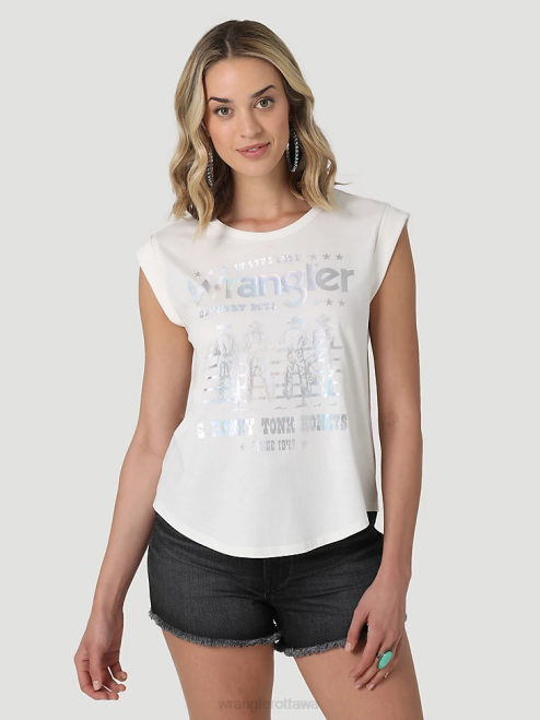 Wrangler Clothing Marshmallow (112335975) Women Classic Ringer Tee 8V2H871