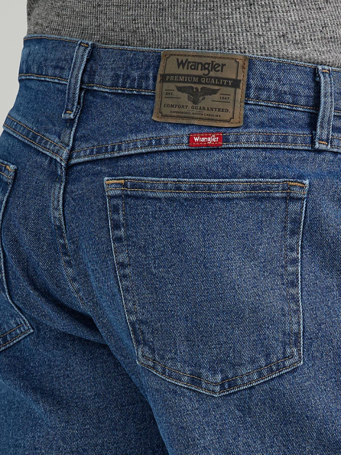 Wrangler Clothing Mid Indigo (97FXVMI) Men Five Star Premium Denim Flex for Comfort Relaxed Fit Jean 8V2H80