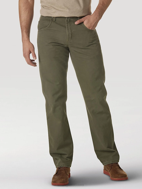 Wrangler Clothing Moss (31100MS) Men Rugged Wear Regular Fit Straight Leg Canvas Pant 8V2H650