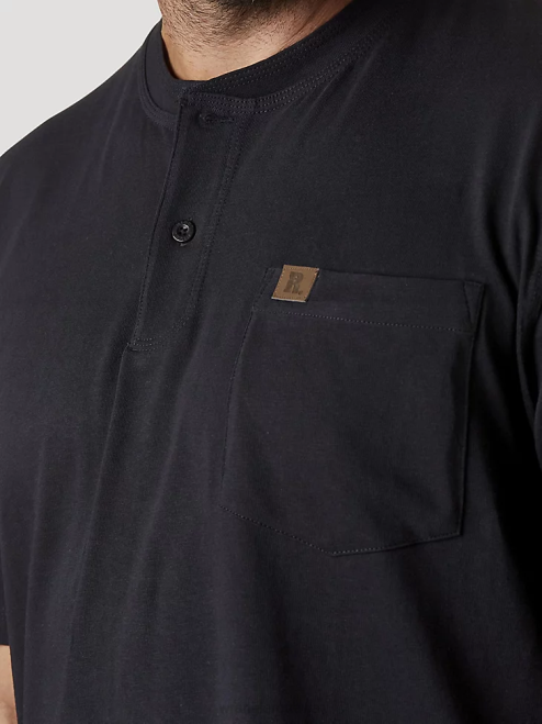 Wrangler Clothing Navy (3W760NV) Men RIGGS Workwear Short Sleeve Henley 8V2H273