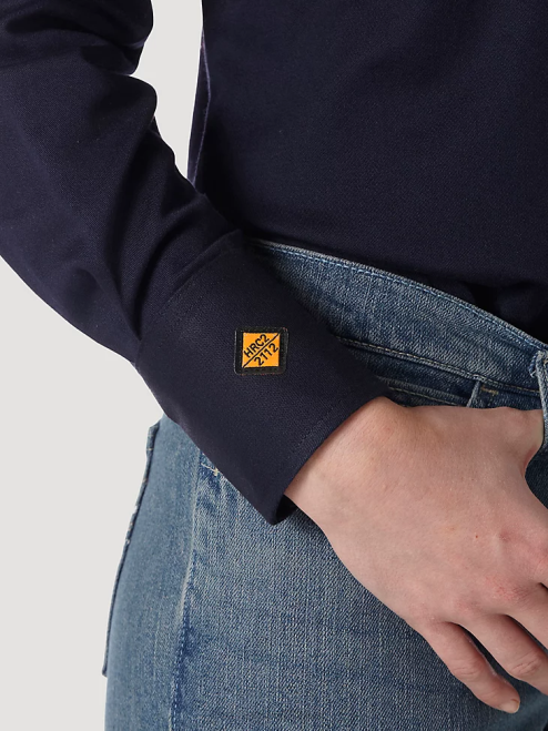 Wrangler Clothing Navy (FRLW03N) Women FR Flame Resistant Long Sleeve Solid 8V2H894