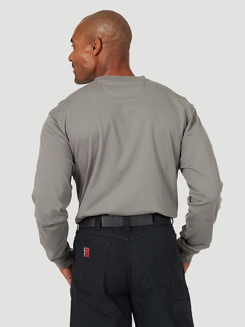 Wrangler Clothing Nickel (3W702NK) Men RIGGS Workwear Long Sleeve 1 Pocket Performance T-Shirt 8V2H285