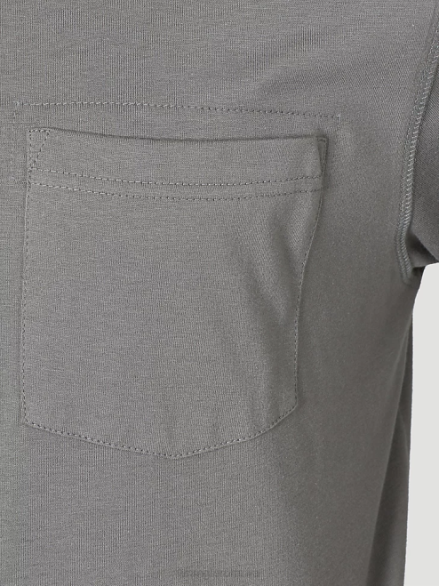 Wrangler Clothing Nickel (3W702NK) Men RIGGS Workwear Long Sleeve 1 Pocket Performance T-Shirt 8V2H285