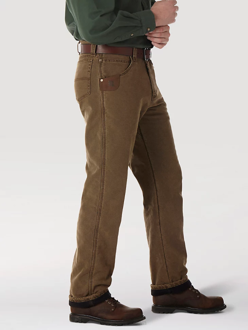 Wrangler Clothing Night Brown (3W055NB) Men RIGGS Workwear Quilted Lined Five Pocket Jean 8V2H192