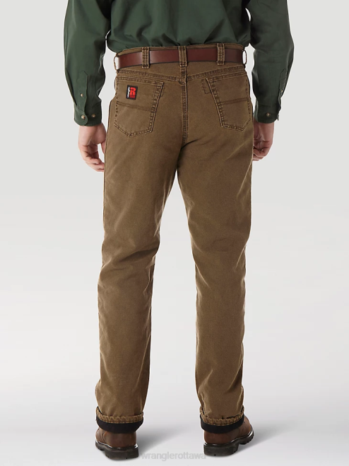 Wrangler Clothing Night Brown (3W055NB) Men RIGGS Workwear Quilted Lined Five Pocket Jean 8V2H192