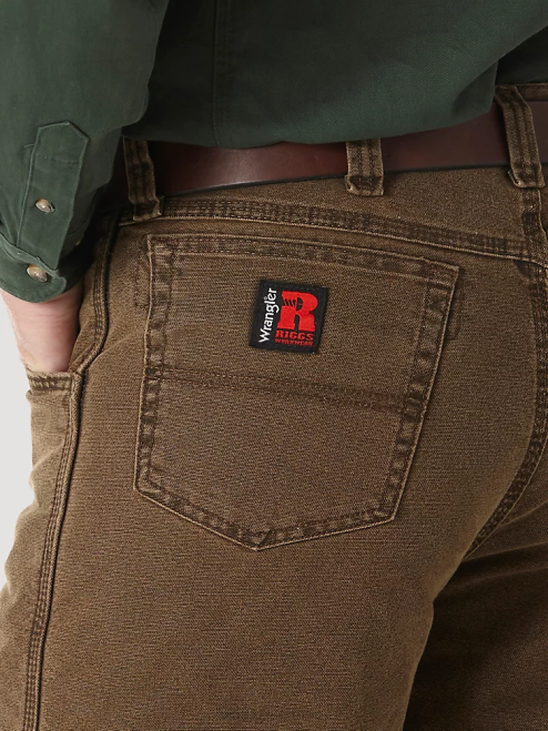 Wrangler Clothing Night Brown (3W055NB) Men RIGGS Workwear Quilted Lined Five Pocket Jean 8V2H192