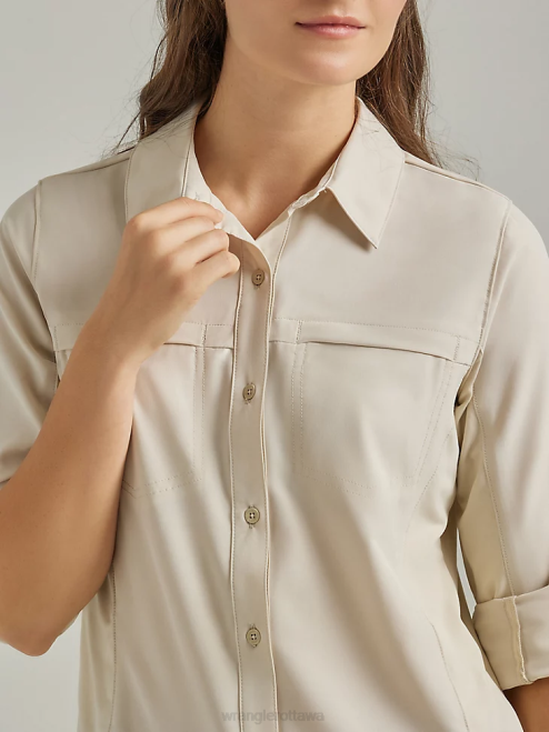 Wrangler Clothing Oatmeal (112333893) Women ATG By Trail Shirt 8V2H886