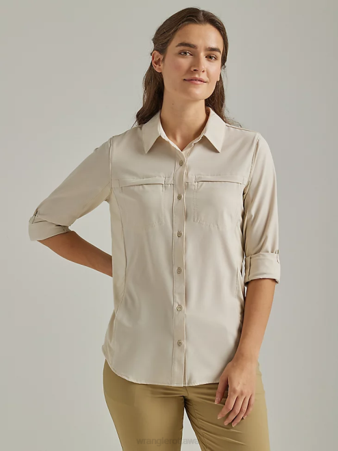 Wrangler Clothing Oatmeal (112333893) Women ATG By Trail Shirt 8V2H886