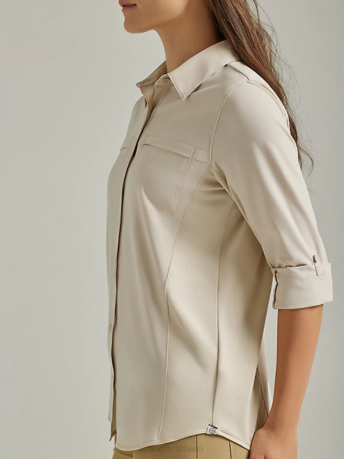 Wrangler Clothing Oatmeal (112333893) Women ATG By Trail Shirt 8V2H886